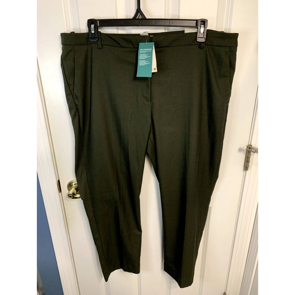 H&M Green Slacks Trouser Work Pants  Size 18 - NWT
